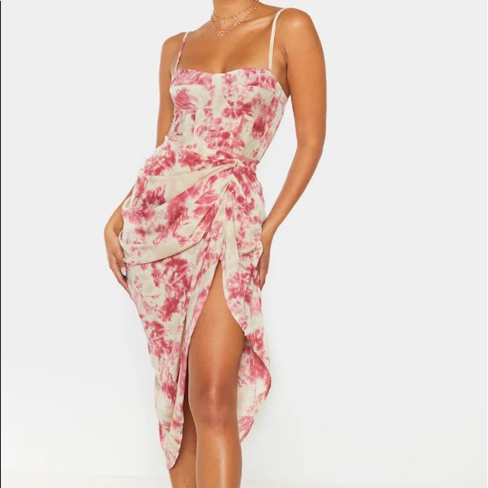 PrettyLittleThing Pink Tie Dye 2-Piece Set